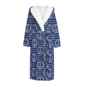 Nautical Anchor Pattern Print Hooded Bathrobe