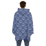 Nautical Anchor Pattern Print Hoodie Blanket