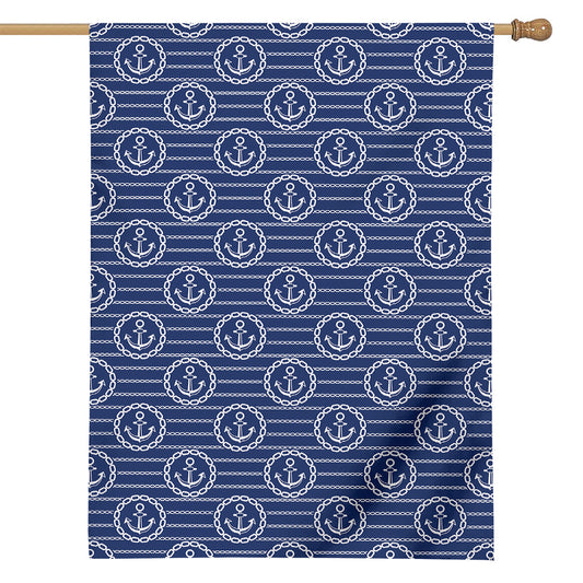 Nautical Anchor Pattern Print House Flag