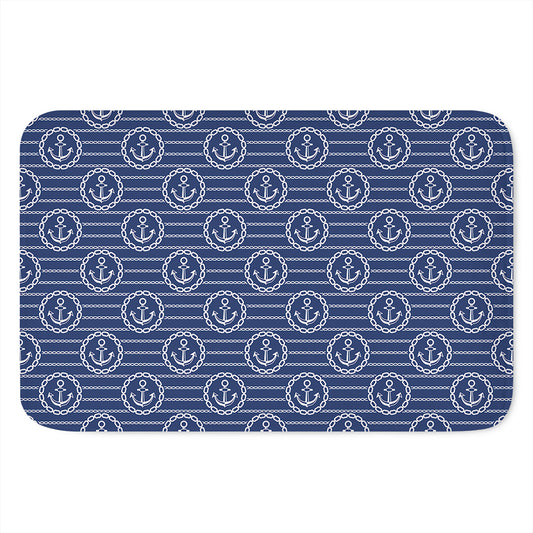 Nautical Anchor Pattern Print Indoor Door Mat