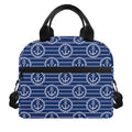 Nautical Anchor Pattern Print Insulated Lunch Bag