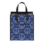Nautical Anchor Pattern Print Insulated Lunch Tote