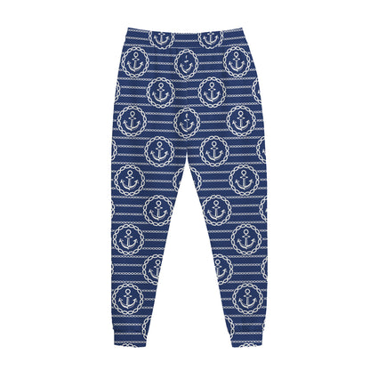 Nautical Anchor Pattern Print Jogger Pants