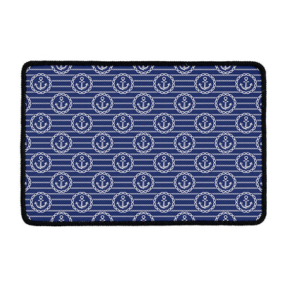 Nautical Anchor Pattern Print Kitchen Mat