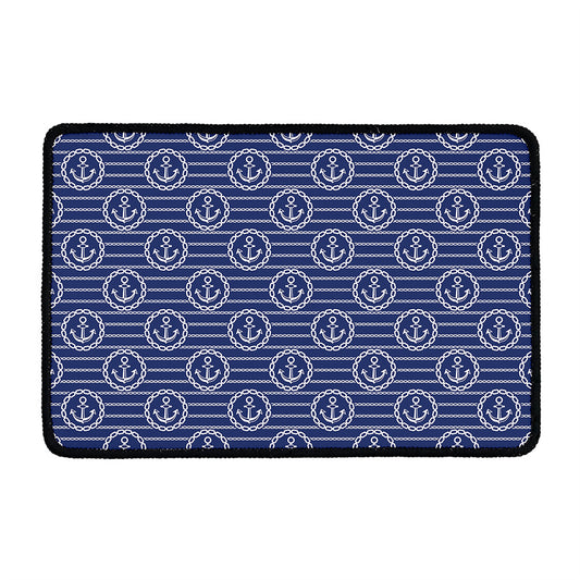 Nautical Anchor Pattern Print Kitchen Mat