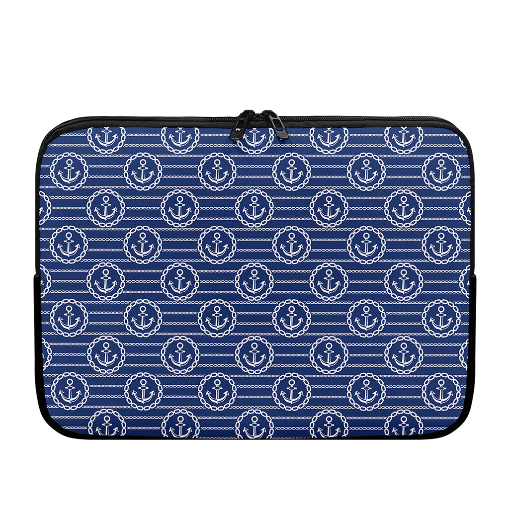 Nautical Anchor Pattern Print Laptop Sleeve