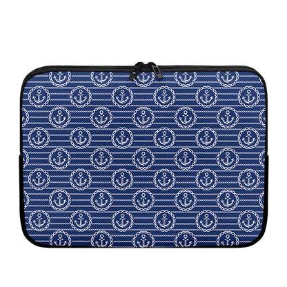 Nautical Anchor Pattern Print Laptop Sleeve