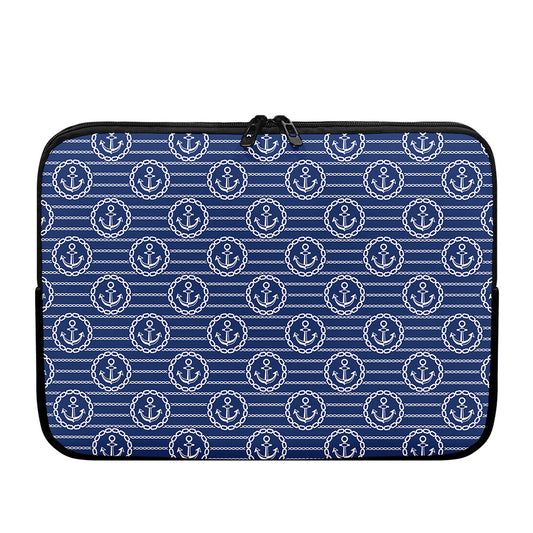 Nautical Anchor Pattern Print Laptop Sleeve