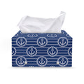 Nautical Anchor Pattern Print Leather Tissue Box Cover