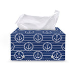 Nautical Anchor Pattern Print Leather Tissue Box Cover