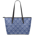 Nautical Anchor Pattern Print Leather Tote Bag With Zipper