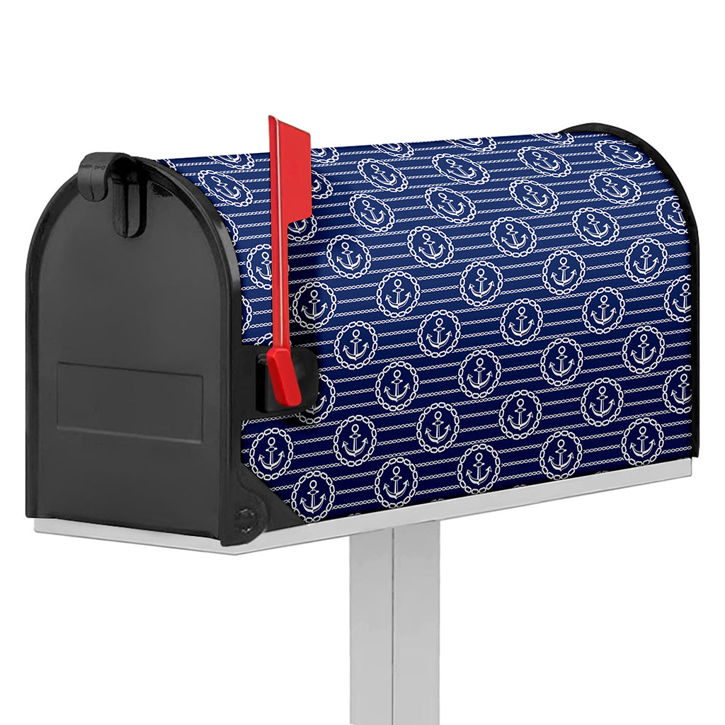 Nautical Anchor Pattern Print Mailbox Cover