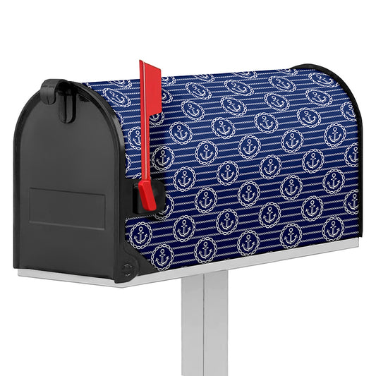 Nautical Anchor Pattern Print Mailbox Cover