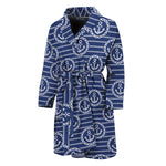 Nautical Anchor Pattern Print Men's Bathrobe