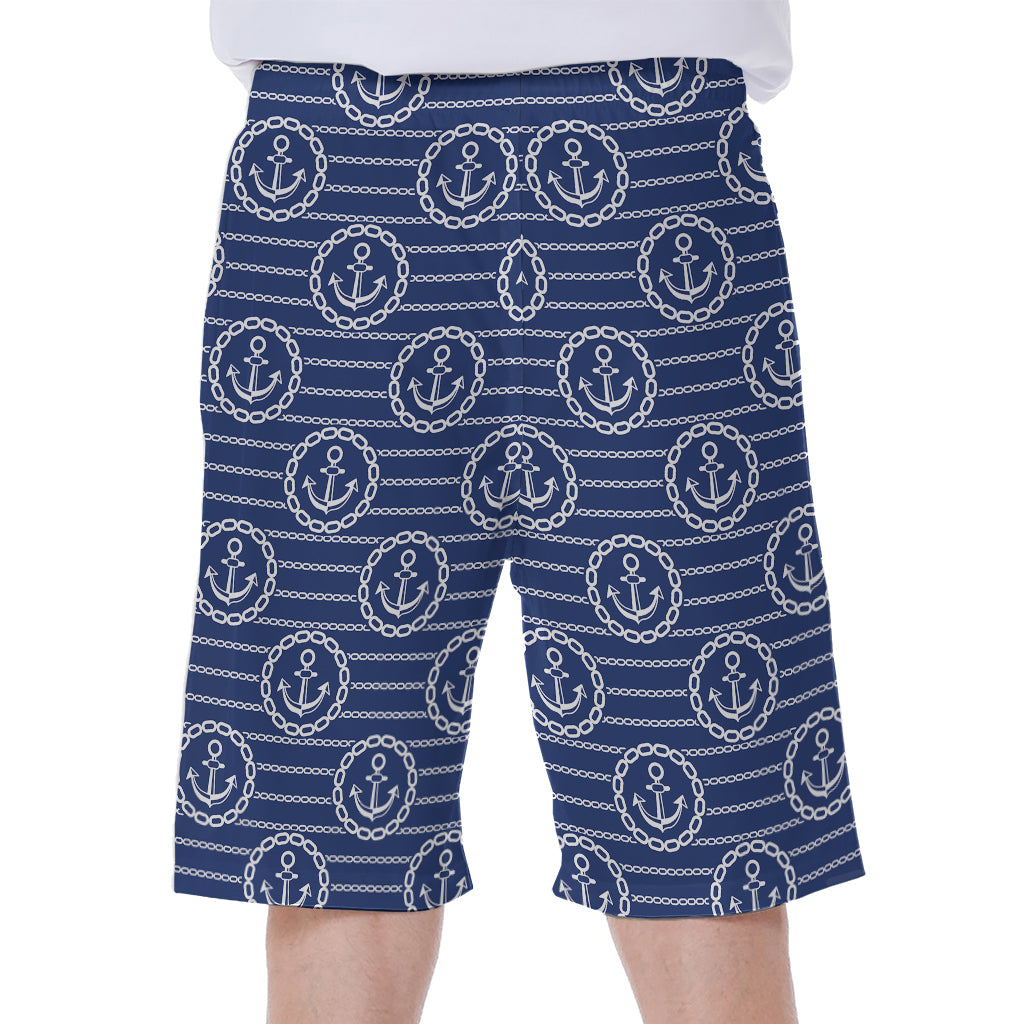 Nautical Anchor Pattern Print Men's Beach Shorts