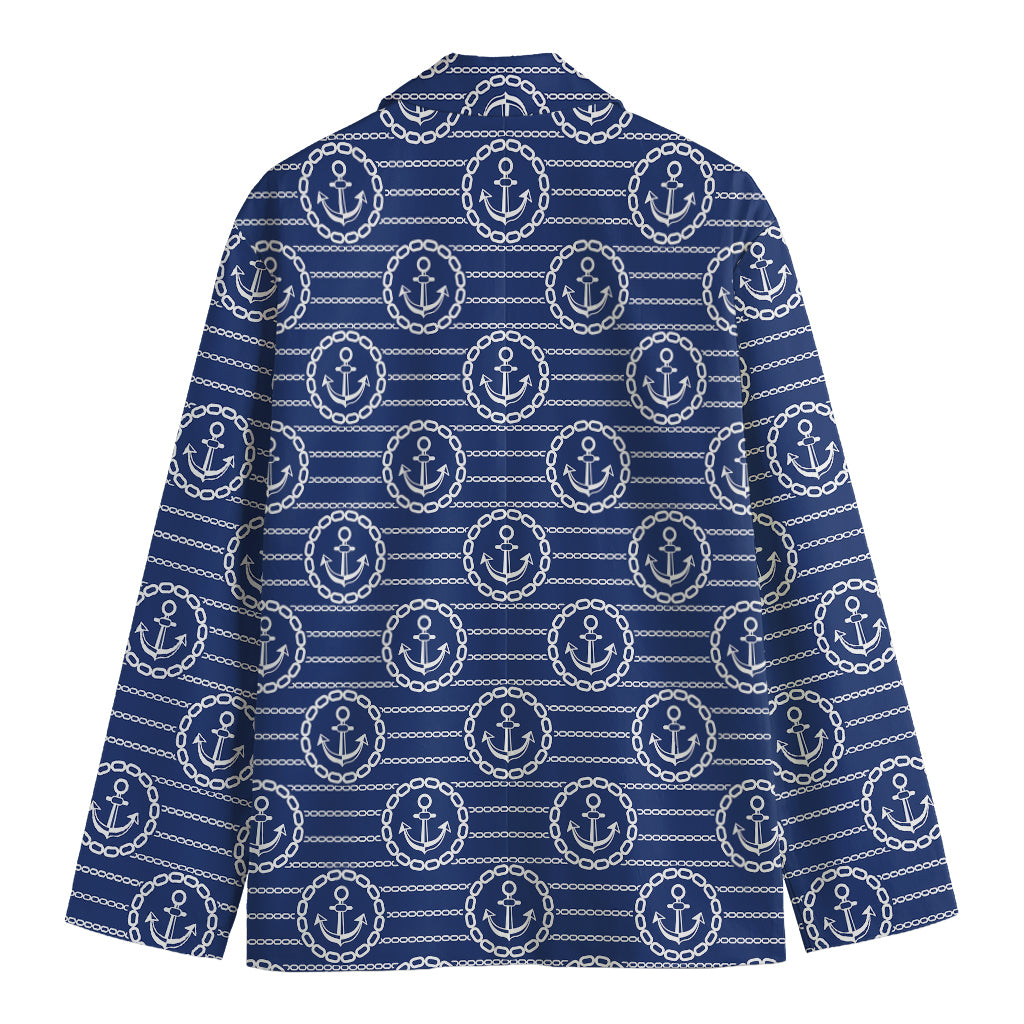 Nautical Anchor Pattern Print Men's Blazer