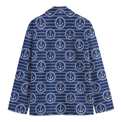 Nautical Anchor Pattern Print Men's Blazer