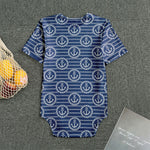 Nautical Anchor Pattern Print Men's Bodysuit