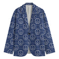 Nautical Anchor Pattern Print Men's Cotton Blazer