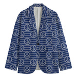 Nautical Anchor Pattern Print Men's Cotton Blazer