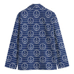 Nautical Anchor Pattern Print Men's Cotton Blazer