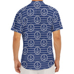 Nautical Anchor Pattern Print Men's Deep V-Neck Shirt