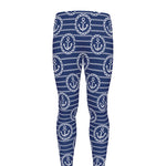 Nautical Anchor Pattern Print Men's leggings