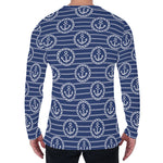 Nautical Anchor Pattern Print Men's Long Sleeve T-Shirt