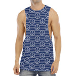 Nautical Anchor Pattern Print Men's Muscle Tank Top