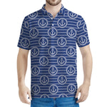 Nautical Anchor Pattern Print Men's Polo Shirt