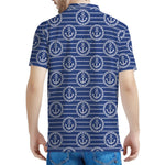Nautical Anchor Pattern Print Men's Polo Shirt
