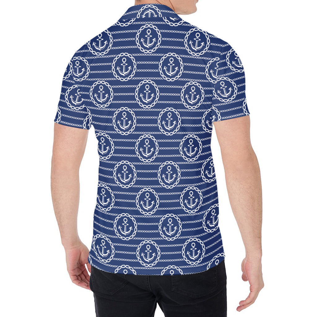 Nautical Anchor Pattern Print Men's Shirt
