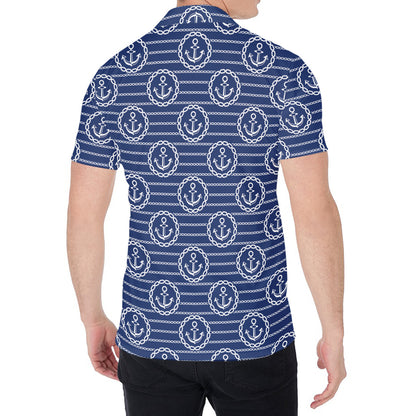 Nautical Anchor Pattern Print Men's Shirt