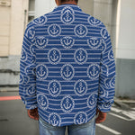 Nautical Anchor Pattern Print Men's Shirt Jacket