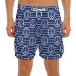 Nautical Anchor Pattern Print Men's Split Running Shorts