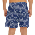 Nautical Anchor Pattern Print Men's Split Running Shorts