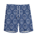Nautical Anchor Pattern Print Men's Athletic Shorts