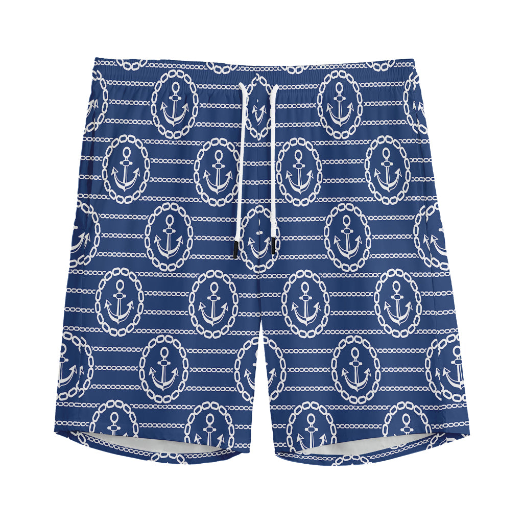 Nautical Anchor Pattern Print Men's Sports Shorts