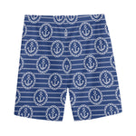 Nautical Anchor Pattern Print Men's Sports Shorts