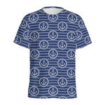 Nautical Anchor Pattern Print Men's Sports T-Shirt