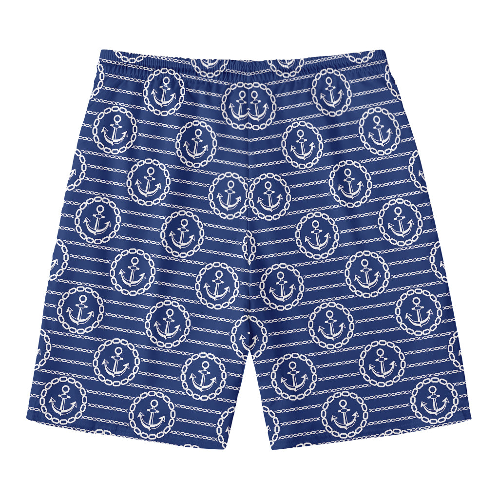 Nautical Anchor Pattern Print Men's Swim Trunks