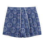 Nautical Anchor Pattern Print Mesh Shorts