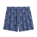 Nautical Anchor Pattern Print Mesh Shorts