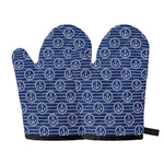 Nautical Anchor Pattern Print Oven Mitts