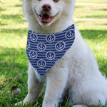 Nautical Anchor Pattern Print Over The Collar Dog Bandana