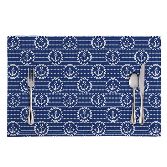 Nautical Anchor Pattern Print Placemat