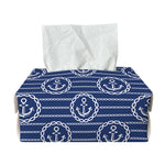 Nautical Anchor Pattern Print Rectangle Tissue Box Cover