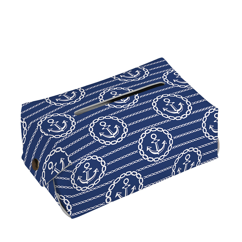 Nautical Anchor Pattern Print Rectangle Tissue Box Cover