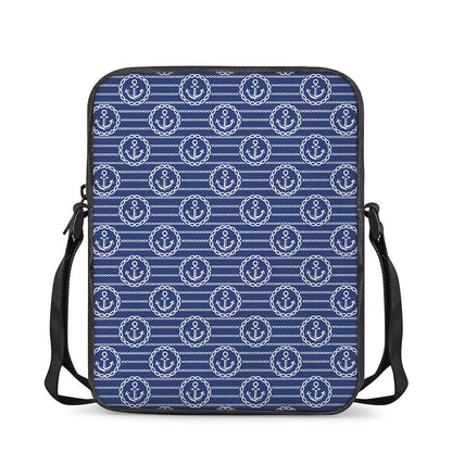 Nautical Anchor Pattern Print Rectangular Crossbody Bag