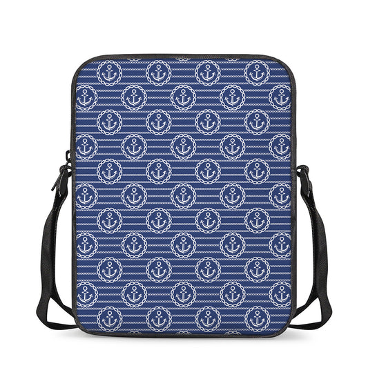 Nautical Anchor Pattern Print Rectangular Crossbody Bag